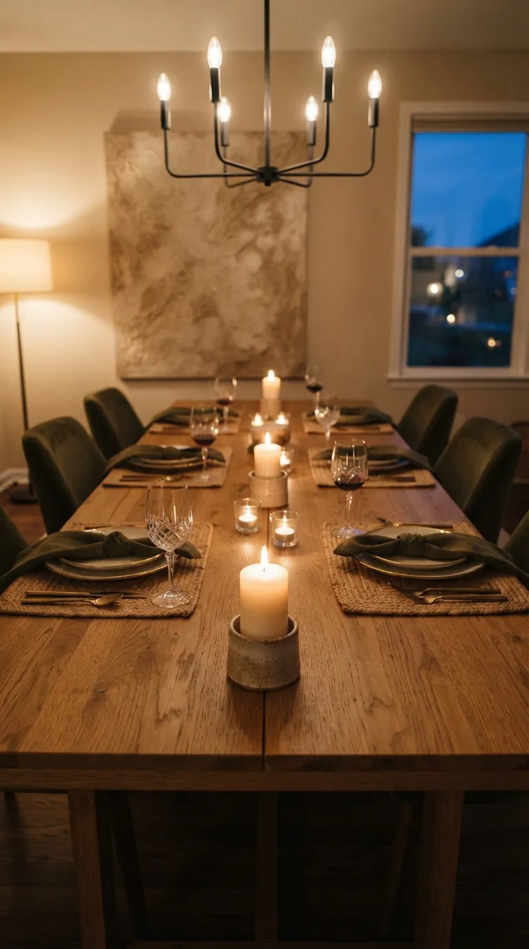 simple dining room decor Layered Candlelight