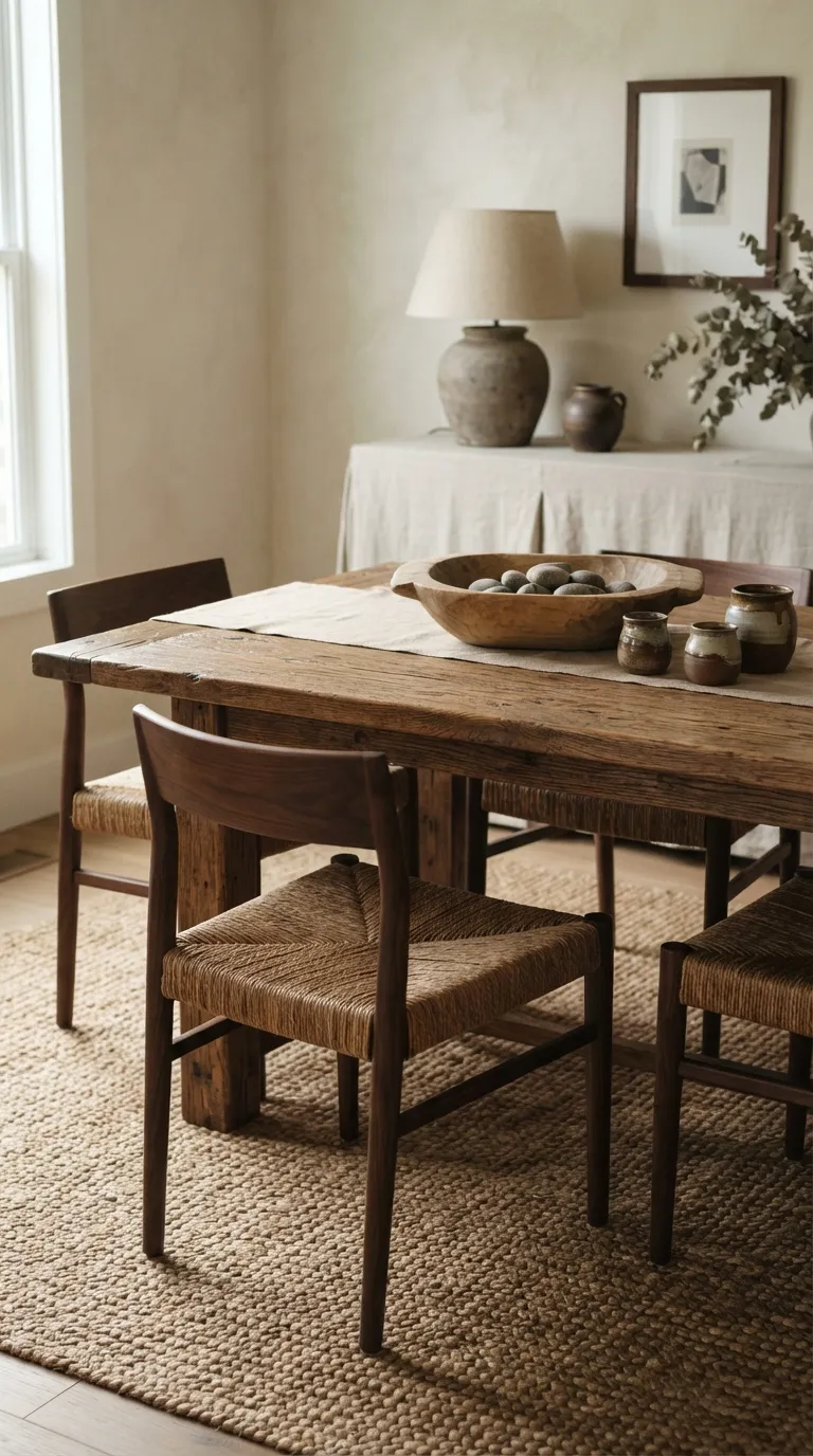 simple dining room decor Layered Natural Textures