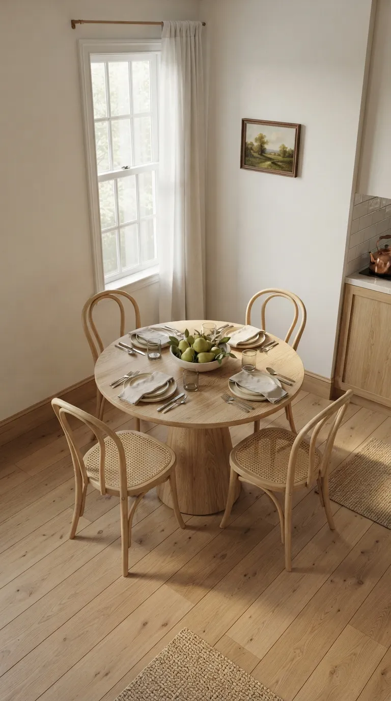 simple dining room decor Round Table Arrangement