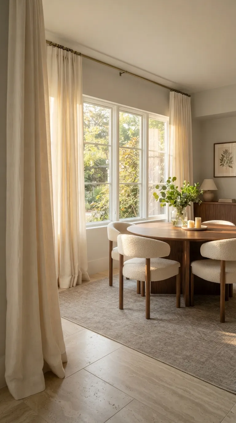 simple dining room decor Soft Drapery Panels