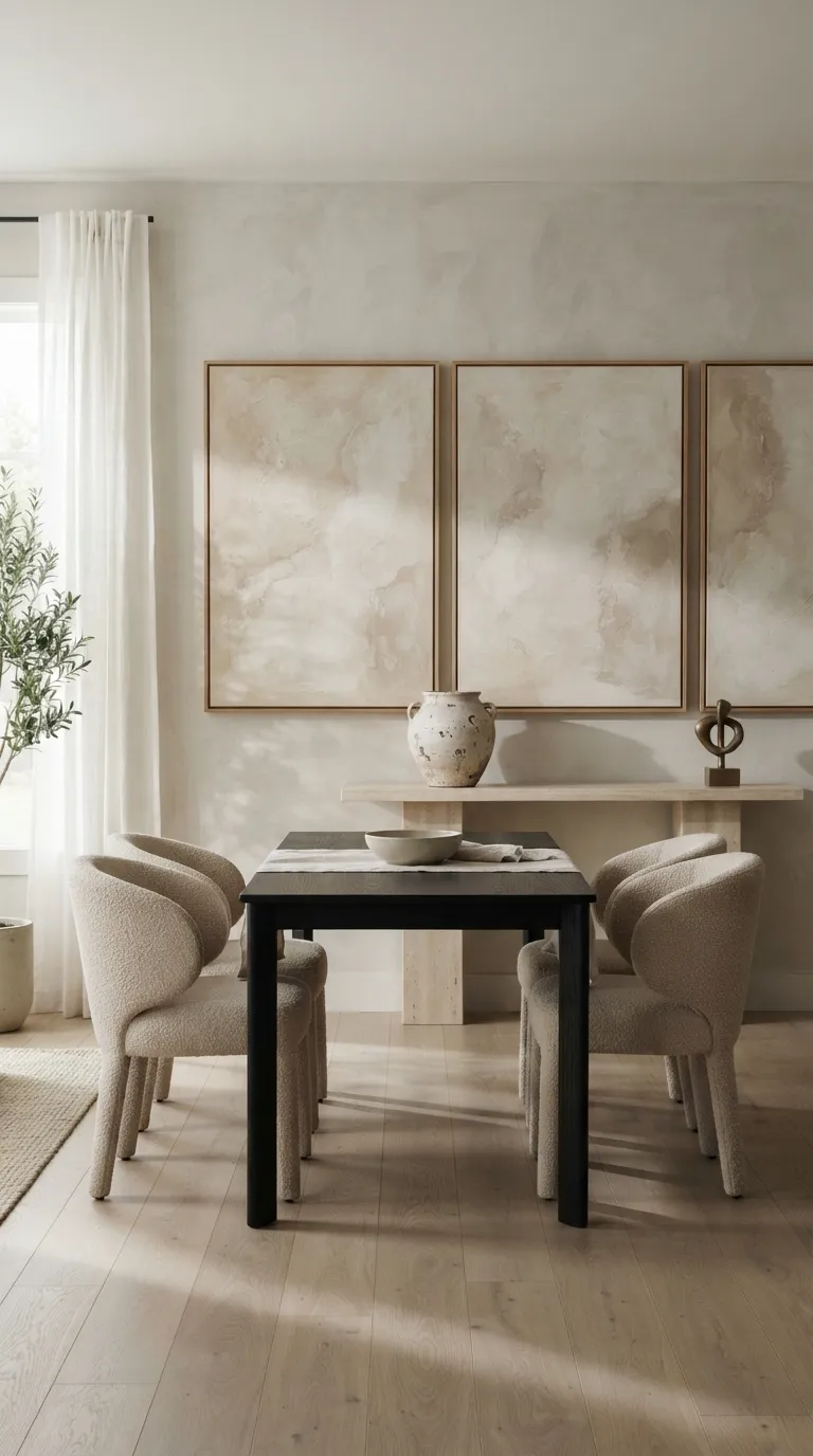 simple dining room decor Soft Neutral Wall Art