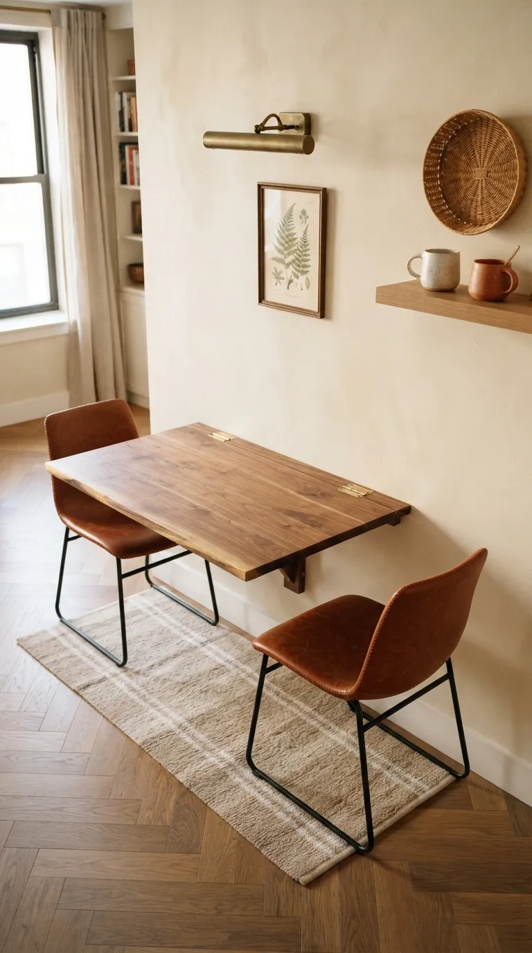 small dining room ideas decor Wall-Mounted Drop-Leaf Table
