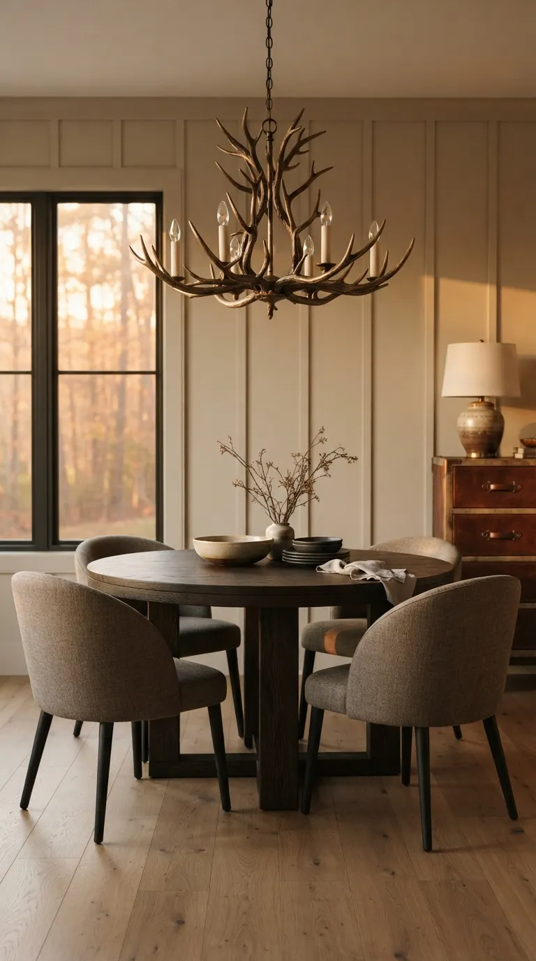 western dining room decor Antler-Inspired Chandelier