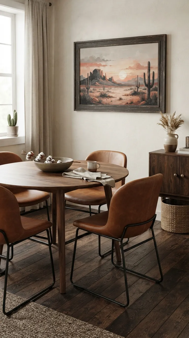western dining room decor Leather Dining Chairs