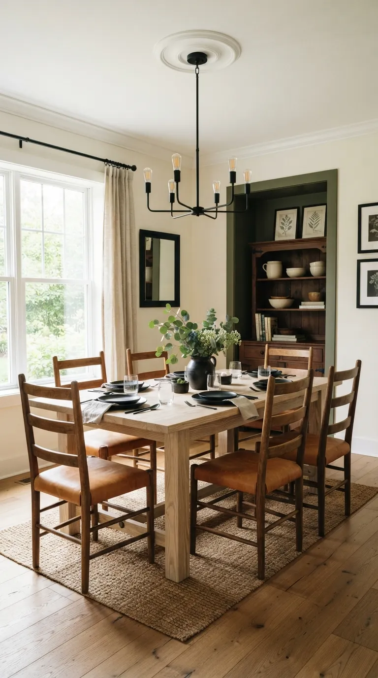 western dining room decor Rustic Black Metal Details