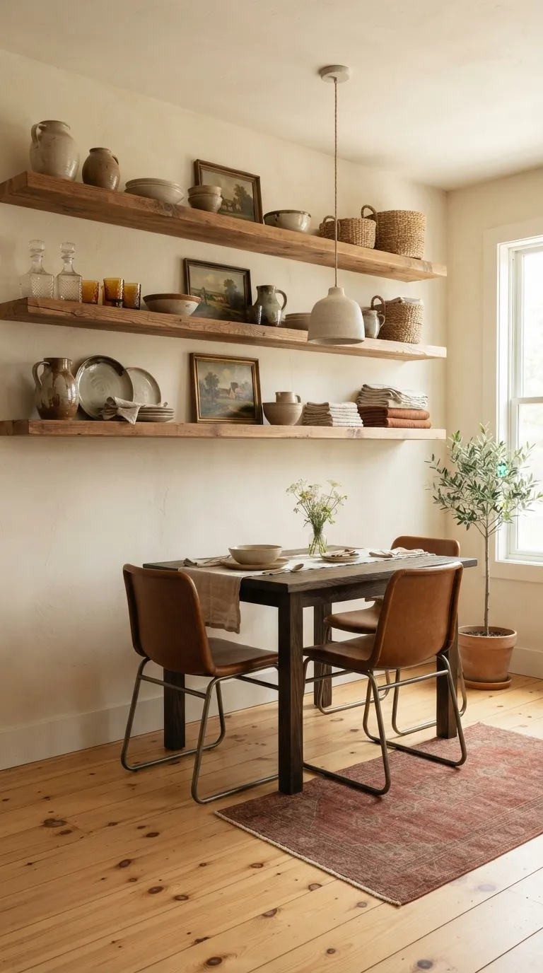 western dining room decor Rustic Open Shelving