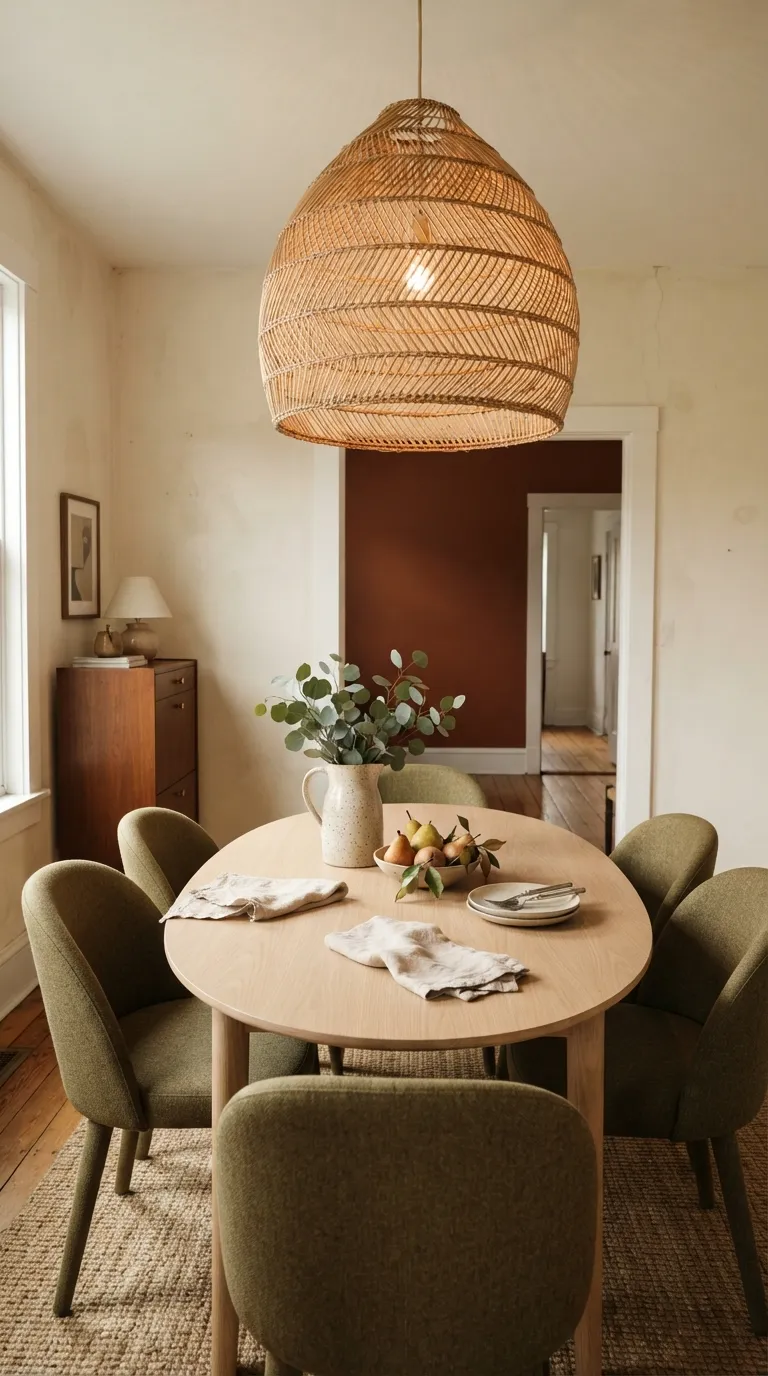 western dining room decor Woven Pendant Light