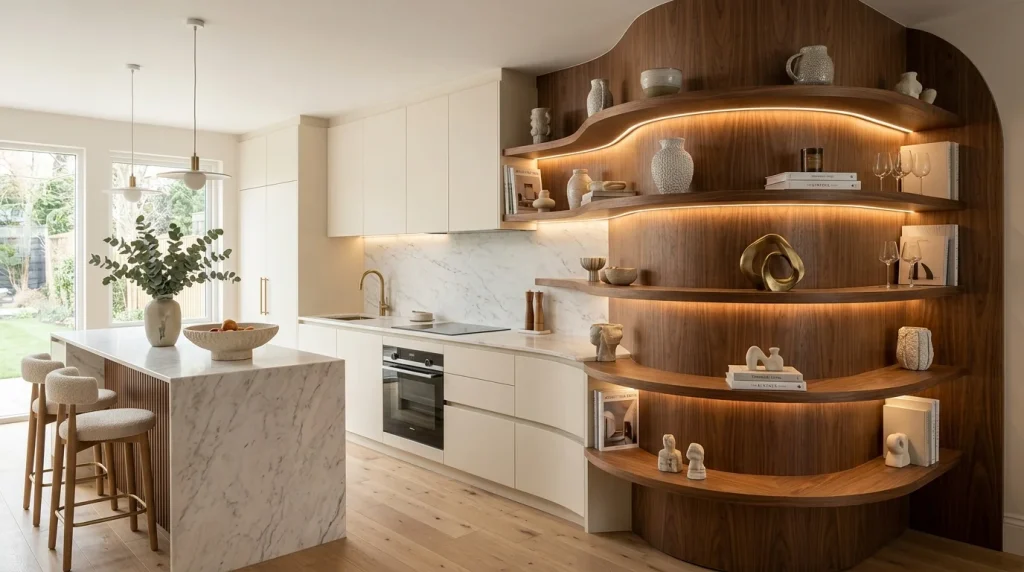Curved Display Shelving