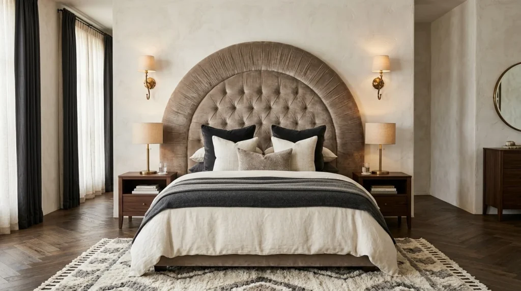 Curved Upholstered Headboard