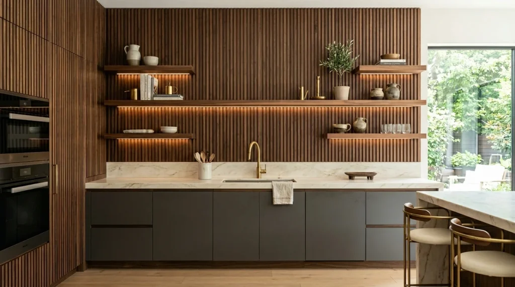 Fluted Wood Feature