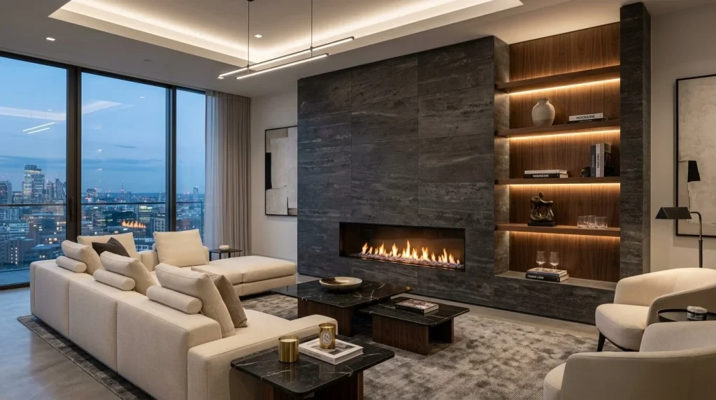 Integrated Fireplace Wall